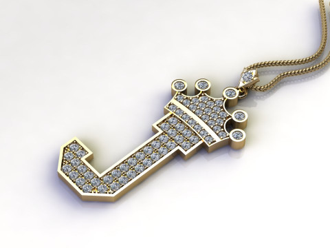 J Letter Alphabet Pendant Cad For Sell 3D 打印模型