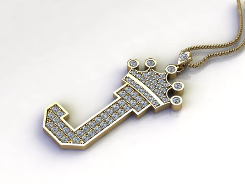 J Letter Alphabet Pendant Cad For Sell 3D Print Model
