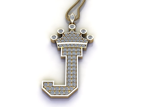 J Letter Alphabet Pendant Cad For Sell 3D 打印模型