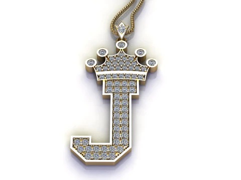J Letter Alphabet Pendant Cad For Sell 3D Print Model