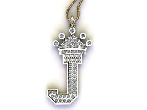 J Letter Alphabet Pendant Cad For Sell 3D 打印模型
