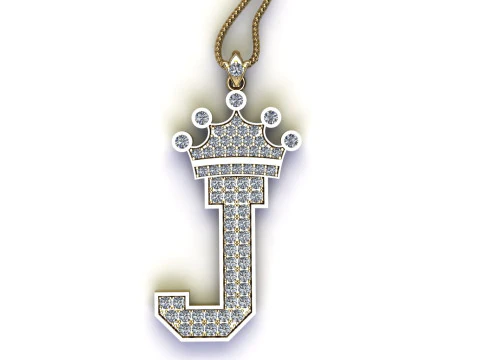 J Letter Alphabet Pendant Cad For Sell 3D Print Model
