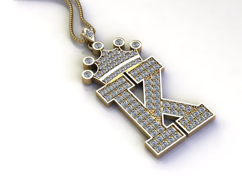 K Letter Alphabet Pendant Cad For Sell Modèles 3D en vedette