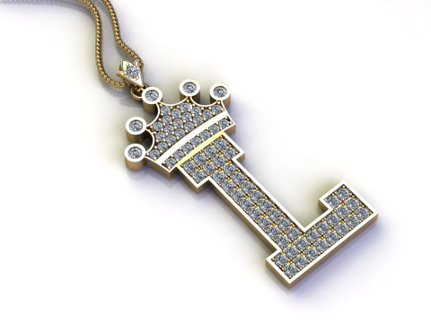 L Letter Alphabet Pendant Cad For Sell 3Dプリントモデル