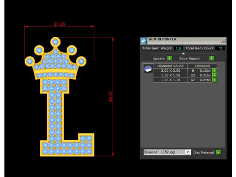L Letter Alphabet Pendant Cad For Sell 3Dプリントモデル