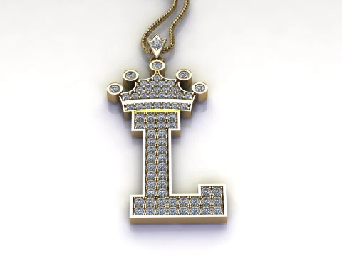 L Letter Alphabet Pendant Cad For Sell 3D Print Model