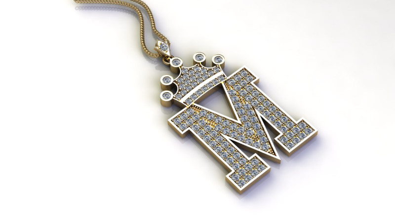 M Letter Alphabet Pendant Cad For Sell Modelo de Impressão 3D .c4d .max .obj .3ds .fbx .stl .blend 
