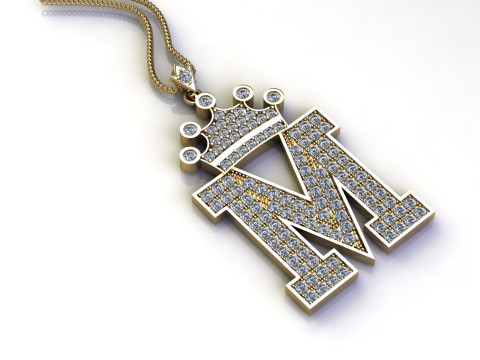M Letter Alphabet Pendant Cad For Sell Modèles 3D en vedette