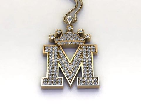 M Letter Alphabet Pendant Cad For Sell 3D Print Model