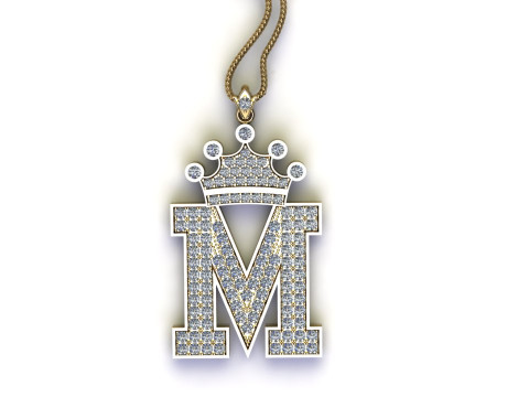M Letter Alphabet Pendant Cad For Sell Modelo de Impressão 3D