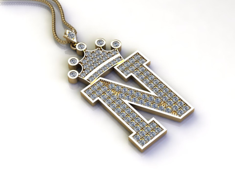 N Letter Alphabet Pendant Cad For Sell 3D 프린트 모델