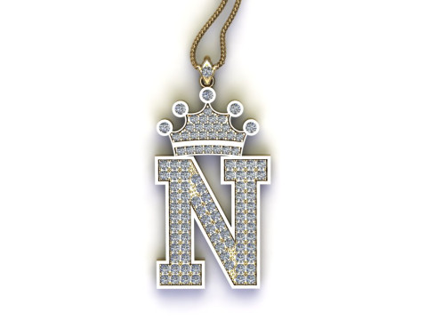 N Letter Alphabet Pendant Cad For Sell 3D 프린트 모델