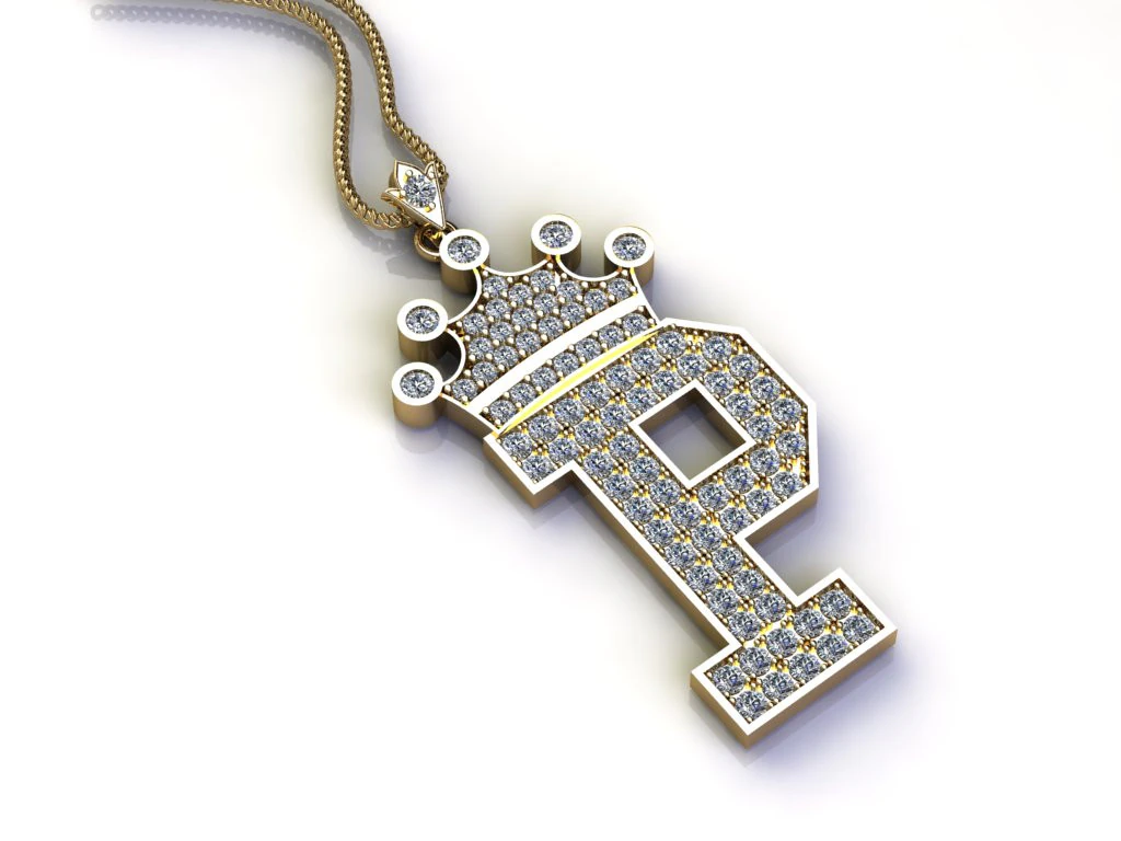 P Letter Alphabet Pendant Cad For Sell 3D Print Model .c4d .max .obj .3ds .fbx .stl .blend 