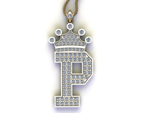 P Letter Alphabet Pendant Cad For Sell 3D Print Model