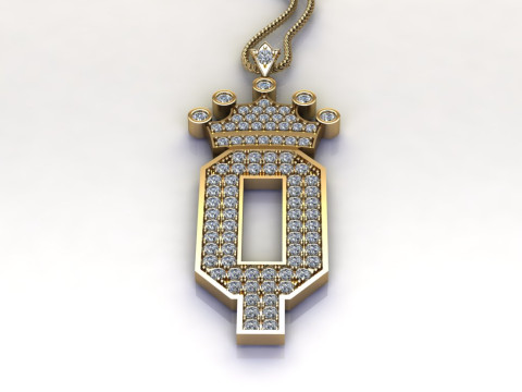 Q Letter Alphabet Pendant Cad For Sell 3Dプリントモデル