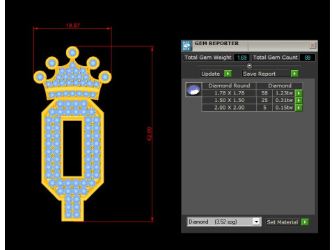 Q Letter Alphabet Pendant Cad For Sell 3Dプリントモデル