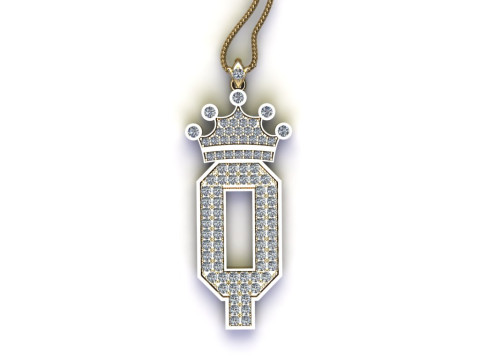 Q Letter Alphabet Pendant Cad For Sell 3Dプリントモデル