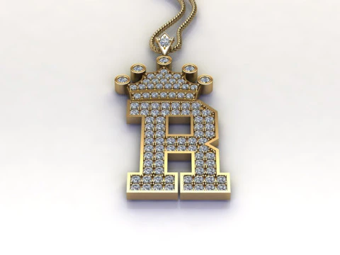 R Letter Alphabet Pendant Cad For Sell 3D Print Model