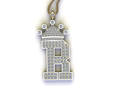 R Letter Alphabet Pendant Cad For Sell 3D Print Model