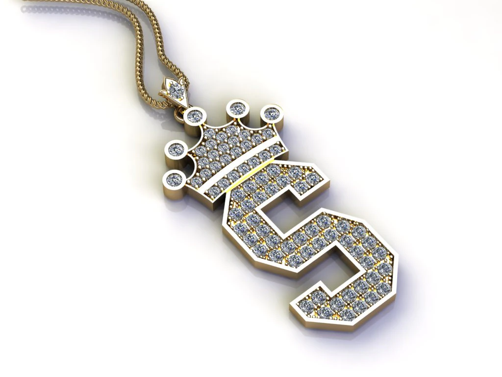 S Letter Alphabet Pendant Cad For Sell 3D Print Model .c4d .max .obj .3ds .fbx .stl .blend 