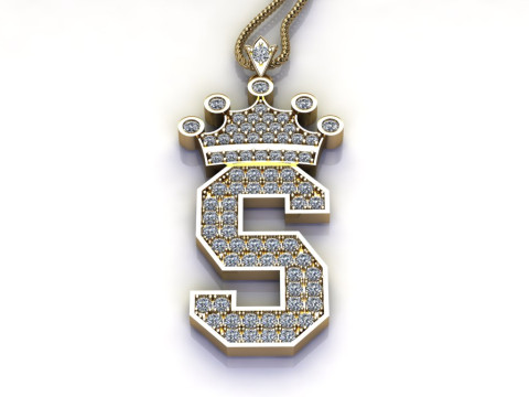 S Letter Alphabet Pendant Cad For Sell Modelo de Impressão 3D