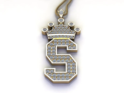 S Letter Alphabet Pendant Cad For Sell 3D Print Model