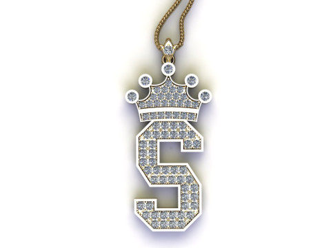 S Letter Alphabet Pendant Cad For Sell Modelo de Impressão 3D
