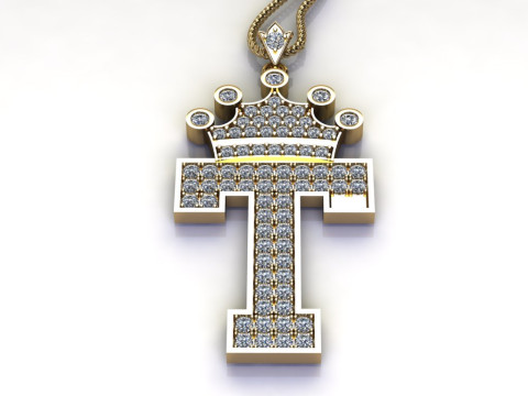 T Letter Alphabet Pendant Cad For Sell 3Dプリントモデル