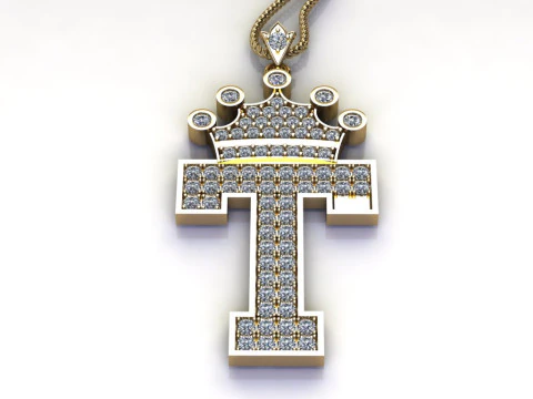 T Letter Alphabet Pendant Cad For Sell 3D Print Model
