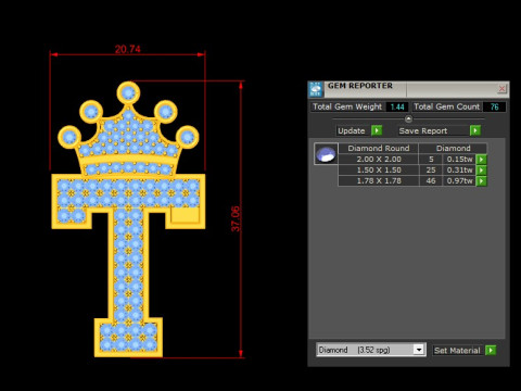 T Letter Alphabet Pendant Cad For Sell 3Dプリントモデル