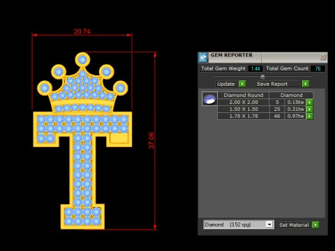 T Letter Alphabet Pendant Cad For Sell 3D Print Model
