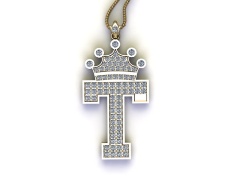 T Letter Alphabet Pendant Cad For Sell 3Dプリントモデル