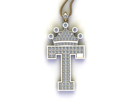 T Letter Alphabet Pendant Cad For Sell 3D Print Model