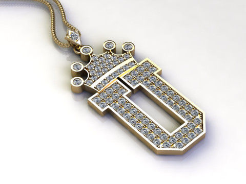 U Letter Alphabet Pendant Cad For Sell 3D प्रिंट मॉडल