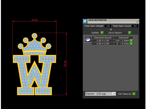 W Letter Alphabet Pendant Cad For Sell 3D Принт Модель