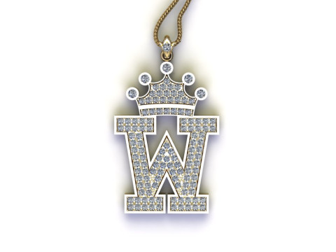 W Letter Alphabet Pendant Cad For Sell 3D Принт Модель
