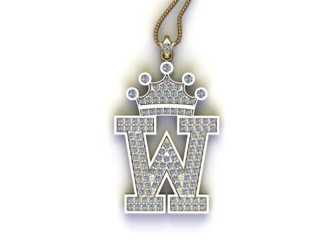 W Letter Alphabet Pendant Cad For Sell 3D Print Model