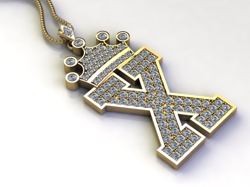 X Letter Alphabet Pendant Cad For Sell 3D-printmodel .c4d .max .obj .3ds .fbx .stl .blend 