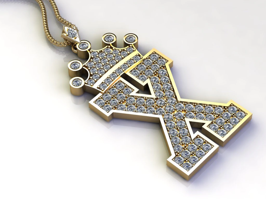 X Letter Alphabet Pendant Cad For Sell 3D Print Model .c4d .max .obj .3ds .fbx .stl .blend