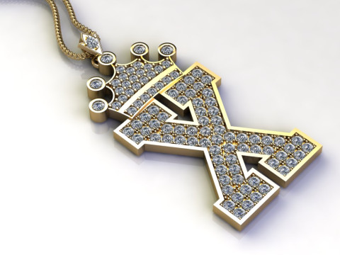 X Letter Alphabet Pendant Cad For Sell Modelo de Impressão 3D