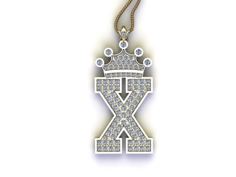 X Letter Alphabet Pendant Cad For Sell 3D-printmodel