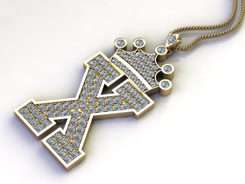X Letter Alphabet Pendant Cad For Sell 3D-printmodel