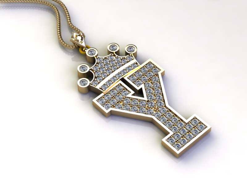 Y Letter Alphabet Pendant Cad For Sell 3D Print Model .c4d .max .obj .3ds .fbx .stl .blend 