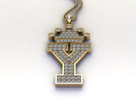 Y Letter Alphabet Pendant Cad For Sell 3D Print Model