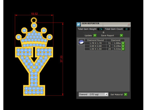 Y Letter Alphabet Pendant Cad For Sell 3D Print Model