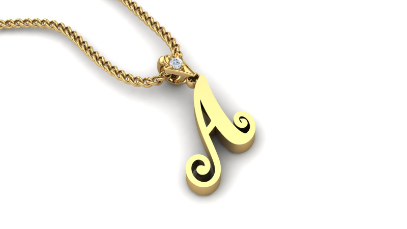 A Letter Alphabet Pendant Cad For Sell 3Dプリントモデル .c4d .max .obj .3ds .fbx .stl .blend 