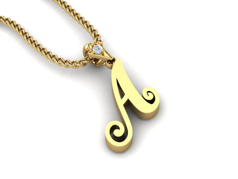 A Letter Alphabet Pendant Cad For Sell 3Dプリントモデル