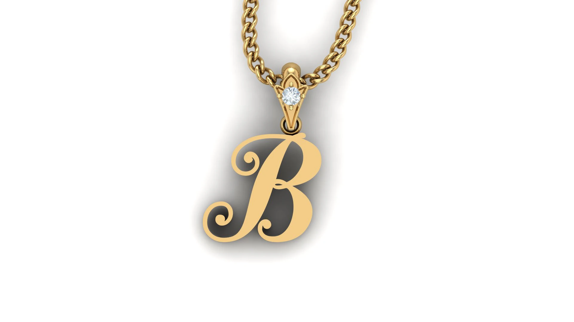 B Letter Alphabet Pendant Cad For Sell 3D Print Model .c4d .max .obj .3ds .fbx .stl .blend 