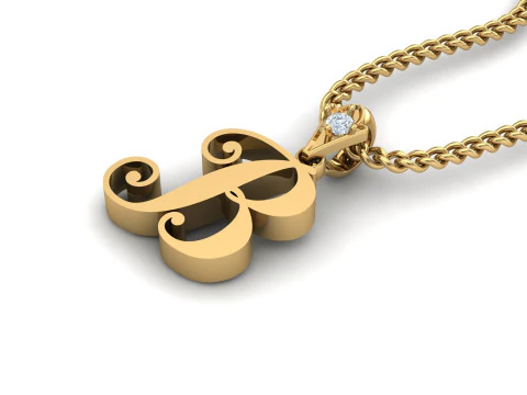 B Letter Alphabet Pendant Cad For Sell 3D Print Model