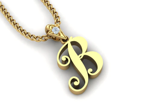 B Letter Alphabet Pendant Cad For Sell 3D Print Model